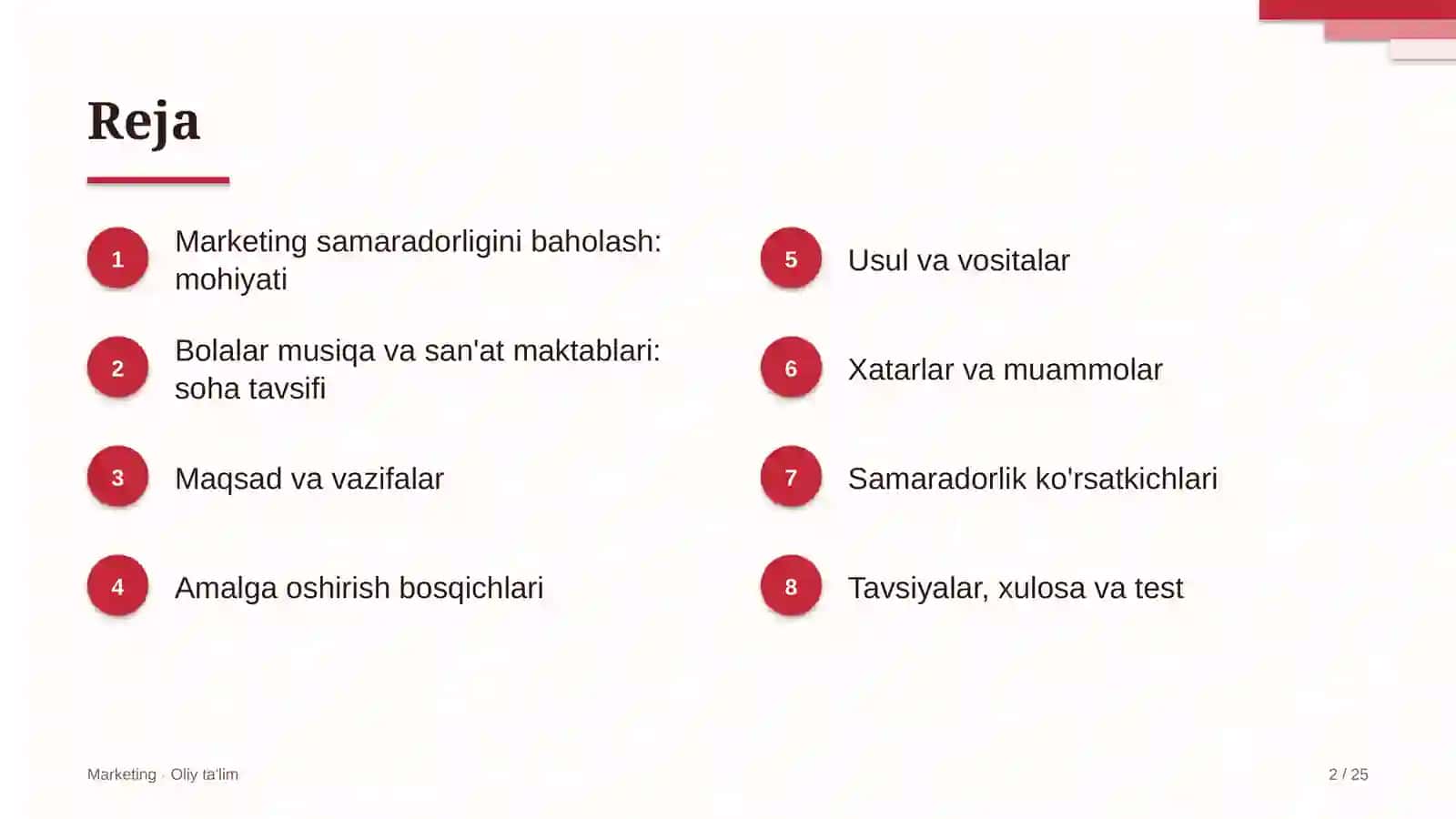 Bolalar musiqa va san'at maktablarida marketing samaradorligini baholash 2