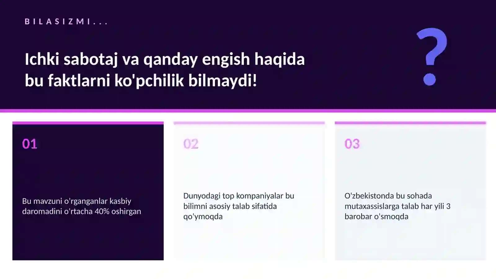 Ichki sabotaj va qanday engish 2