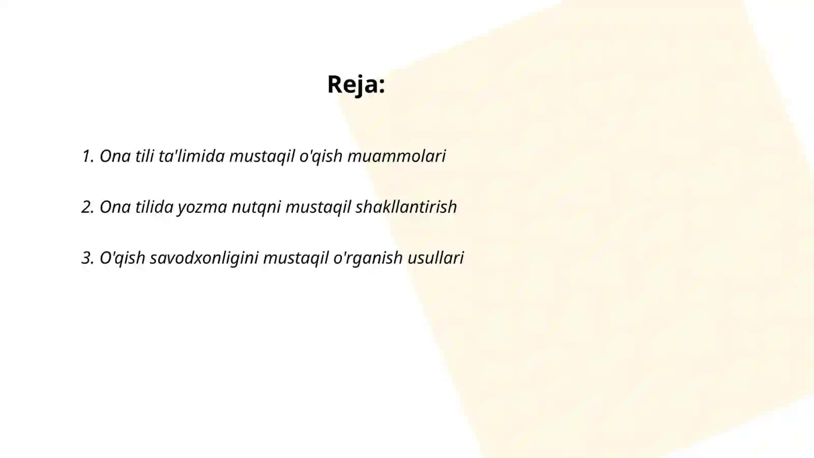 Ona tili va o'qish savodxonligi darslarida mustaqil ishlarni tashkil etish 2