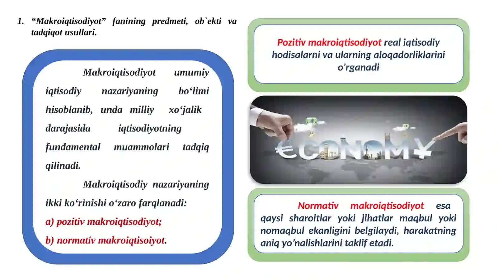 Makroiqtisodiyot fanidan asosiy va fikriy tayyorlash 2