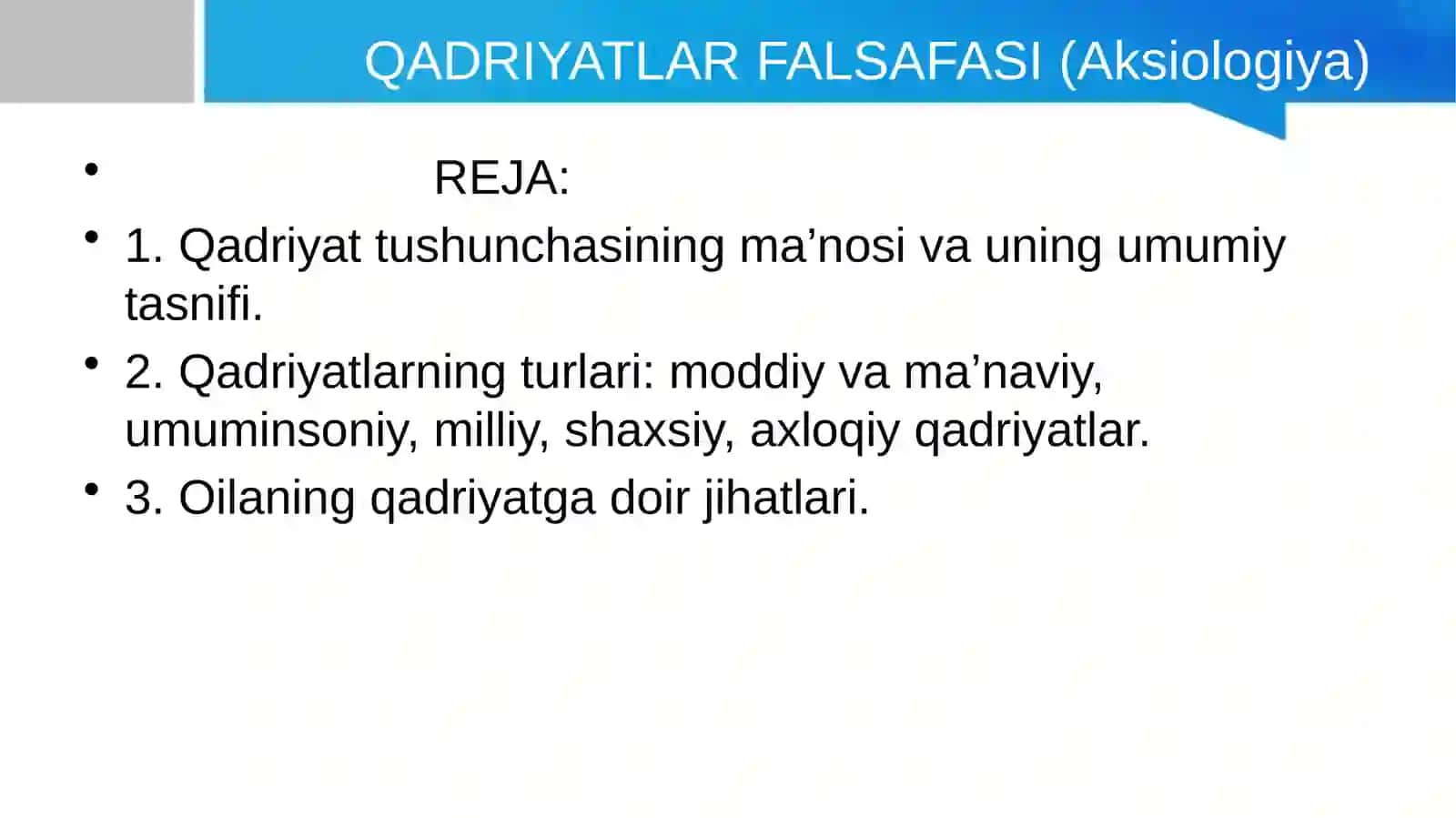 Qadriyatlar falsafi mavzusida taqdimoti 2
