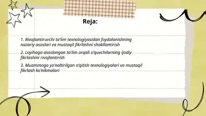 Rivojlantiruvchi ta'lim tehnologiyasidan foydalanish 2