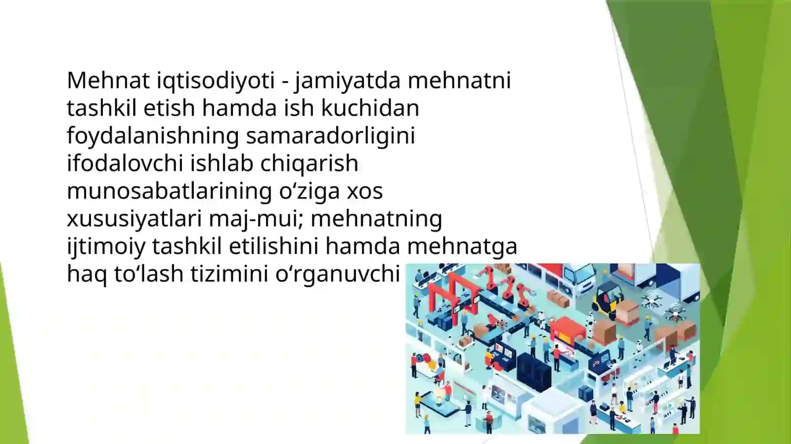 Mehnat iqtisodiyoti fanini organish bosqichlari va modellarimavzusi 2