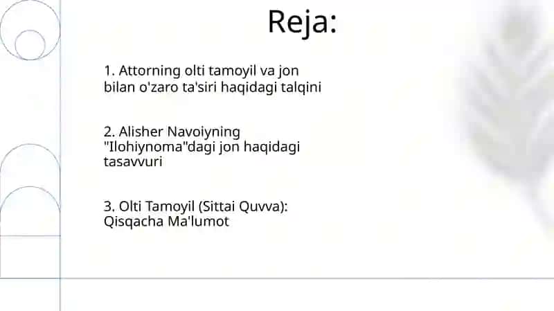 Ruh va sittai quvva (olti asos) talqini 2