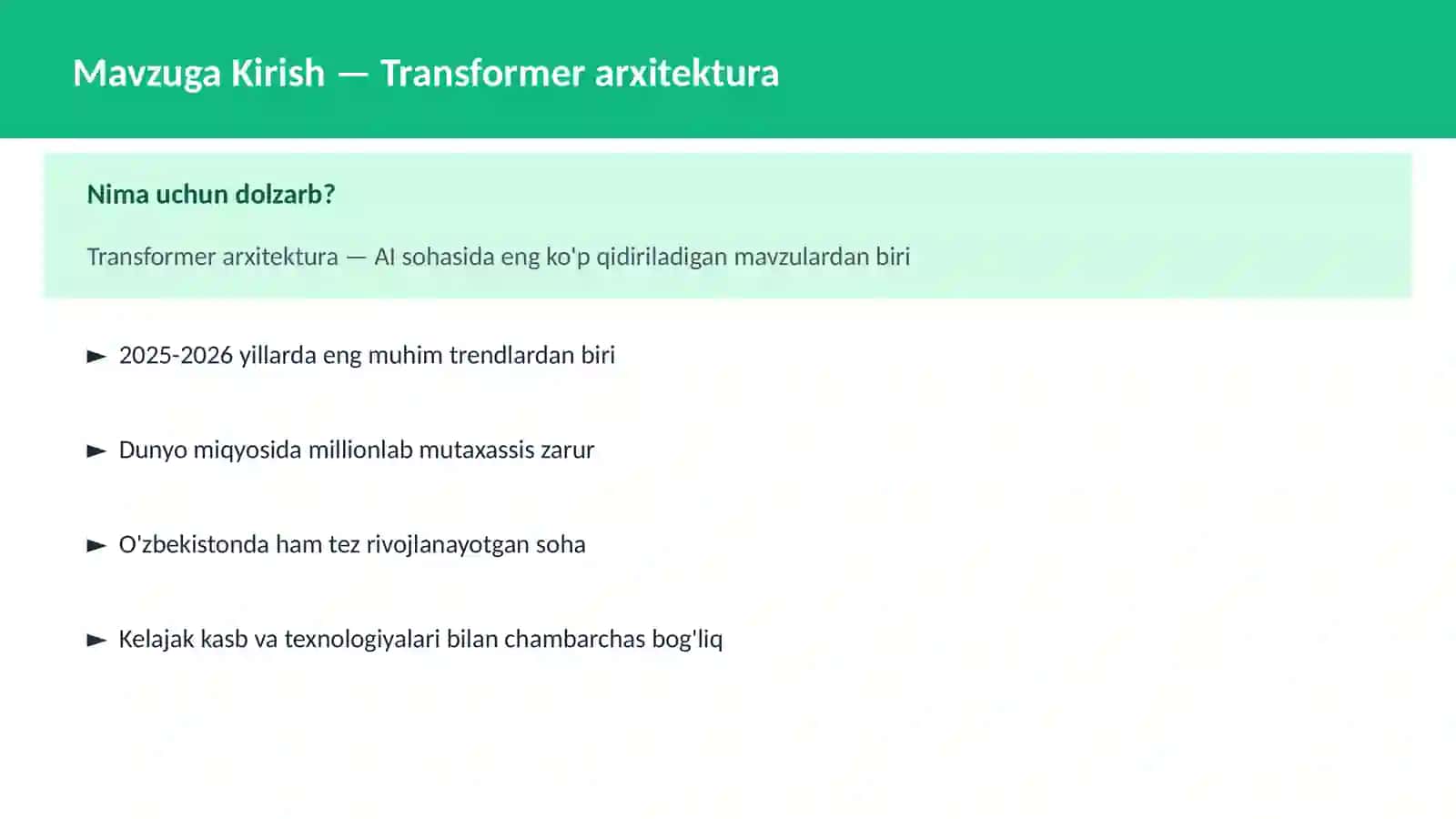 Transformer arxitektura 2