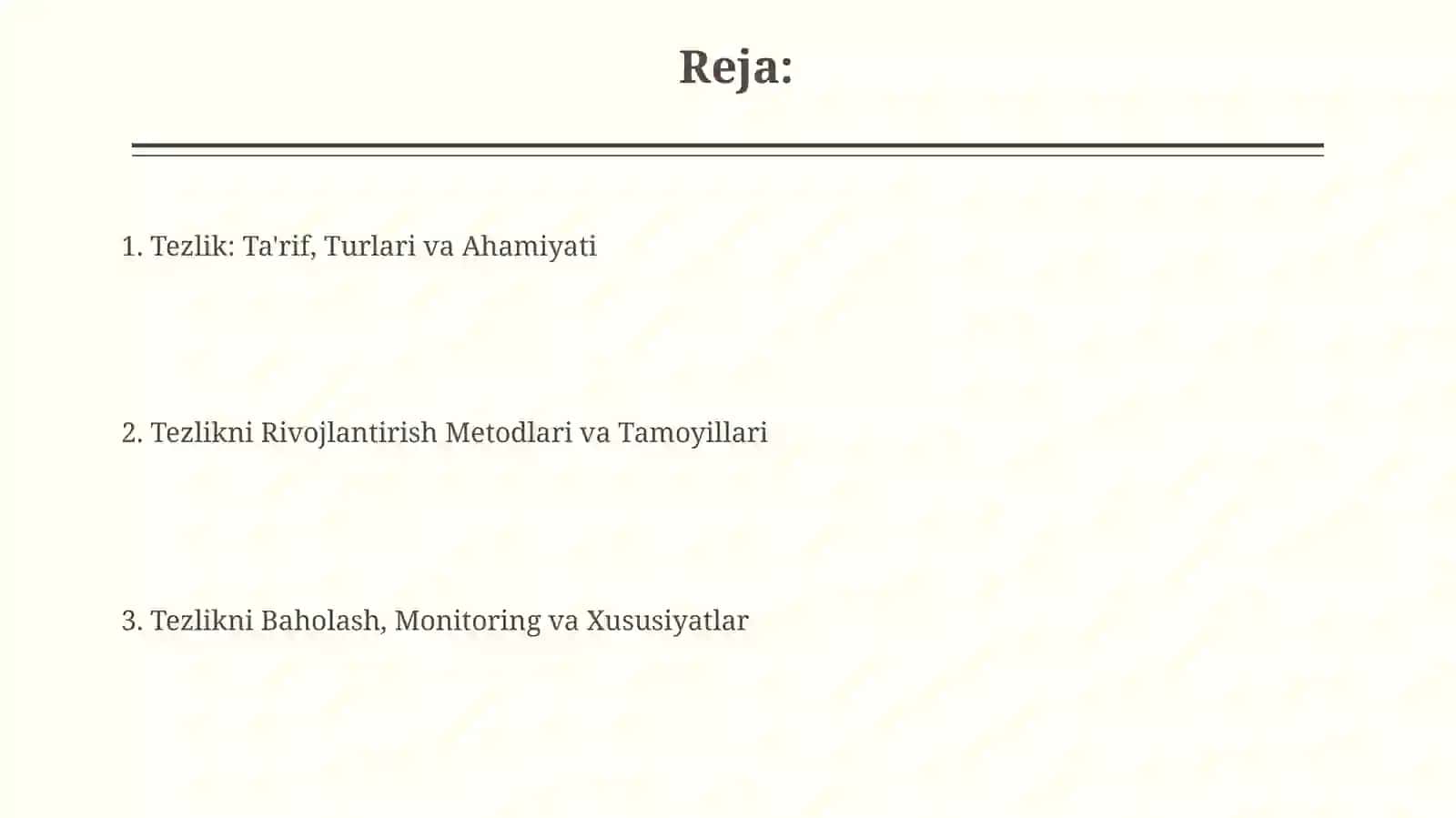 Tezlik: Ta'rif, Ahamiyat va Turlari 2
