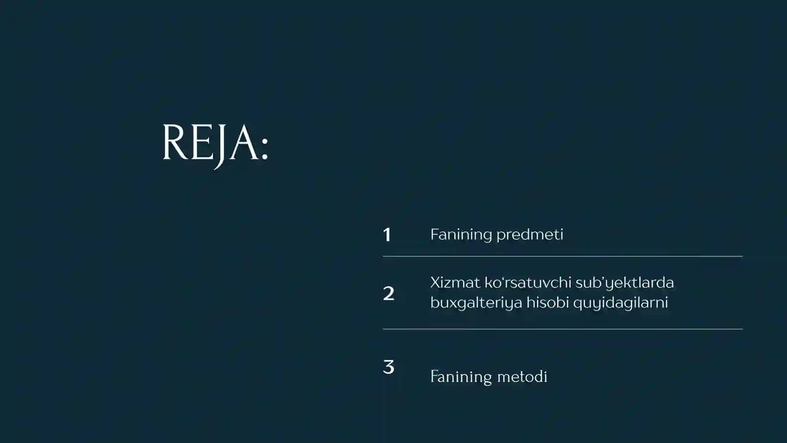 Xizmat Ko'rsatuvchi Sub’yektlarda Buxgalteriya Hisobi 2