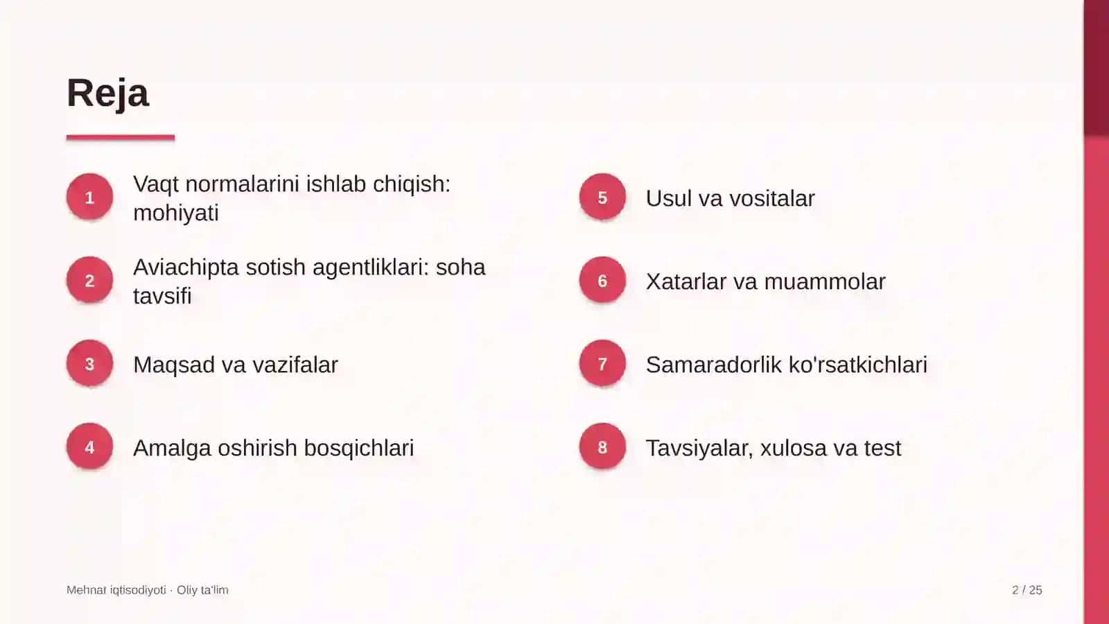 Aviachipta sotish agentliklarida vaqt normalarini ishlab chiqish 2