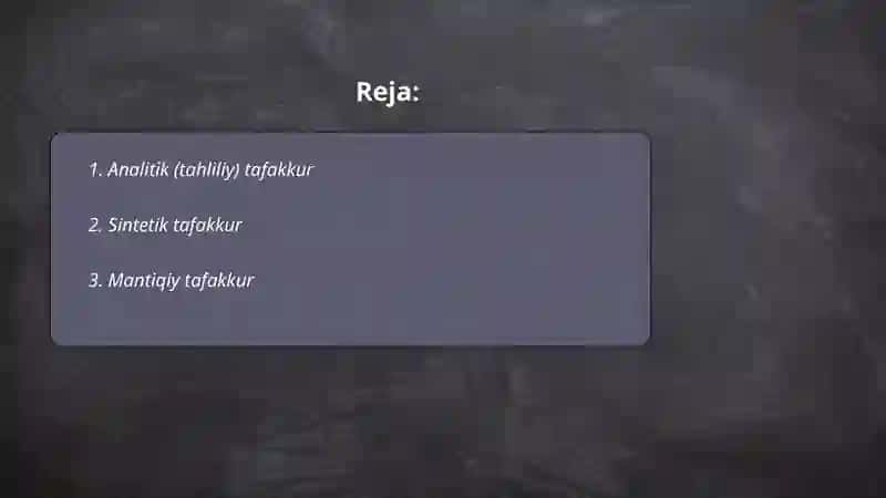 Tafakkur shakllari 2