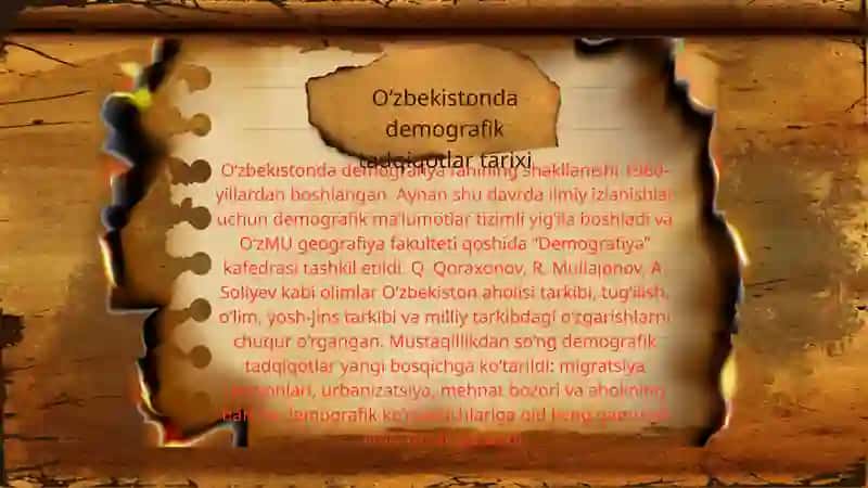 O`zbekistonda demografik tadqiqotlar tarixi 2