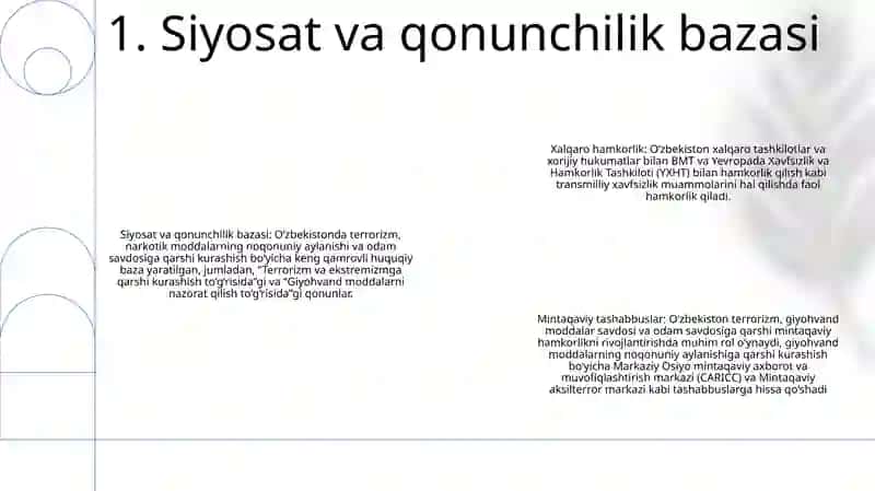 Xavsizlik Masalalari Terorizmlik Giyohvandlik Va Odam Savdosiga Qarshi Kurashda O‘Zbekiston Respulikasining Faolligi 2