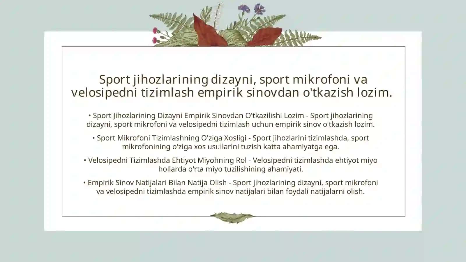 Sport jihozlaridagi materialshunoslik 2