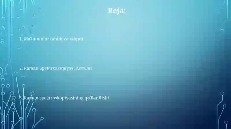 Riman spektroskopiya tahlil qilish 2