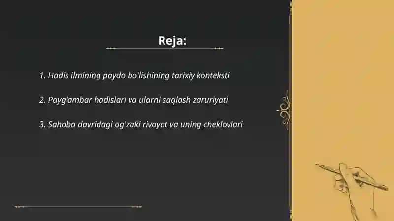 Hadis ilmining paydo bòlishi 2