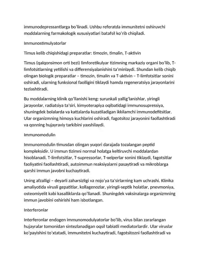 immunitetga ta`sir etuvchi moddalar 2