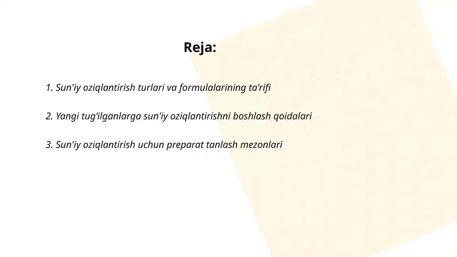 Bolalarda suniy oziqlantirish texnikasi va using samardorlik mezonlari 2