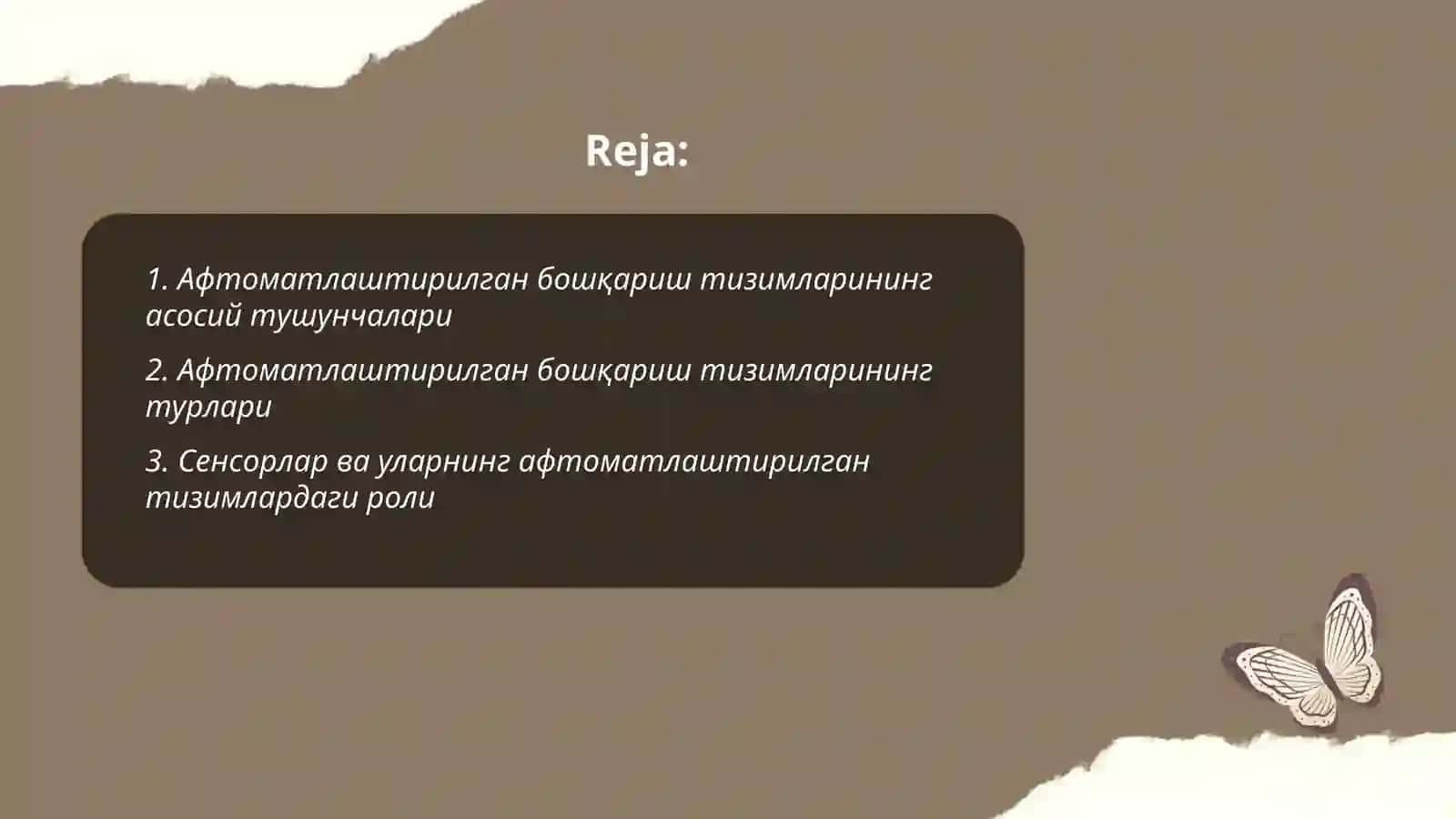 Aftomatlashtirilgan boshqarish tizimi va aftomatik boshqarish tizimi 2