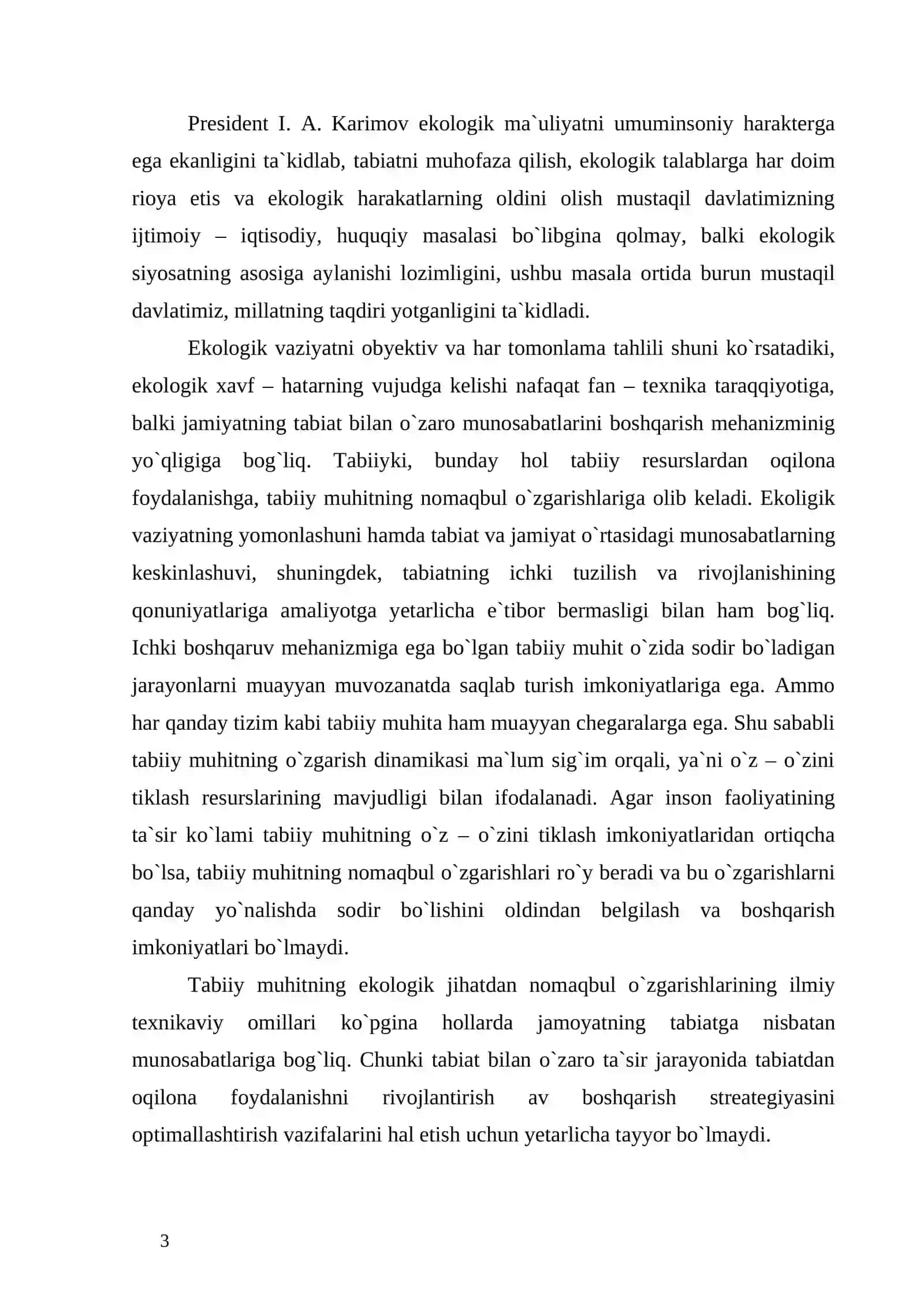 Ekologik muammolar va ularning hal etilishi 2