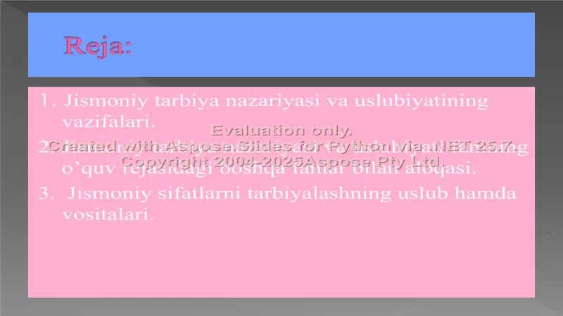 Jismoniy madaniyat nazariyasi va metodikasi 2