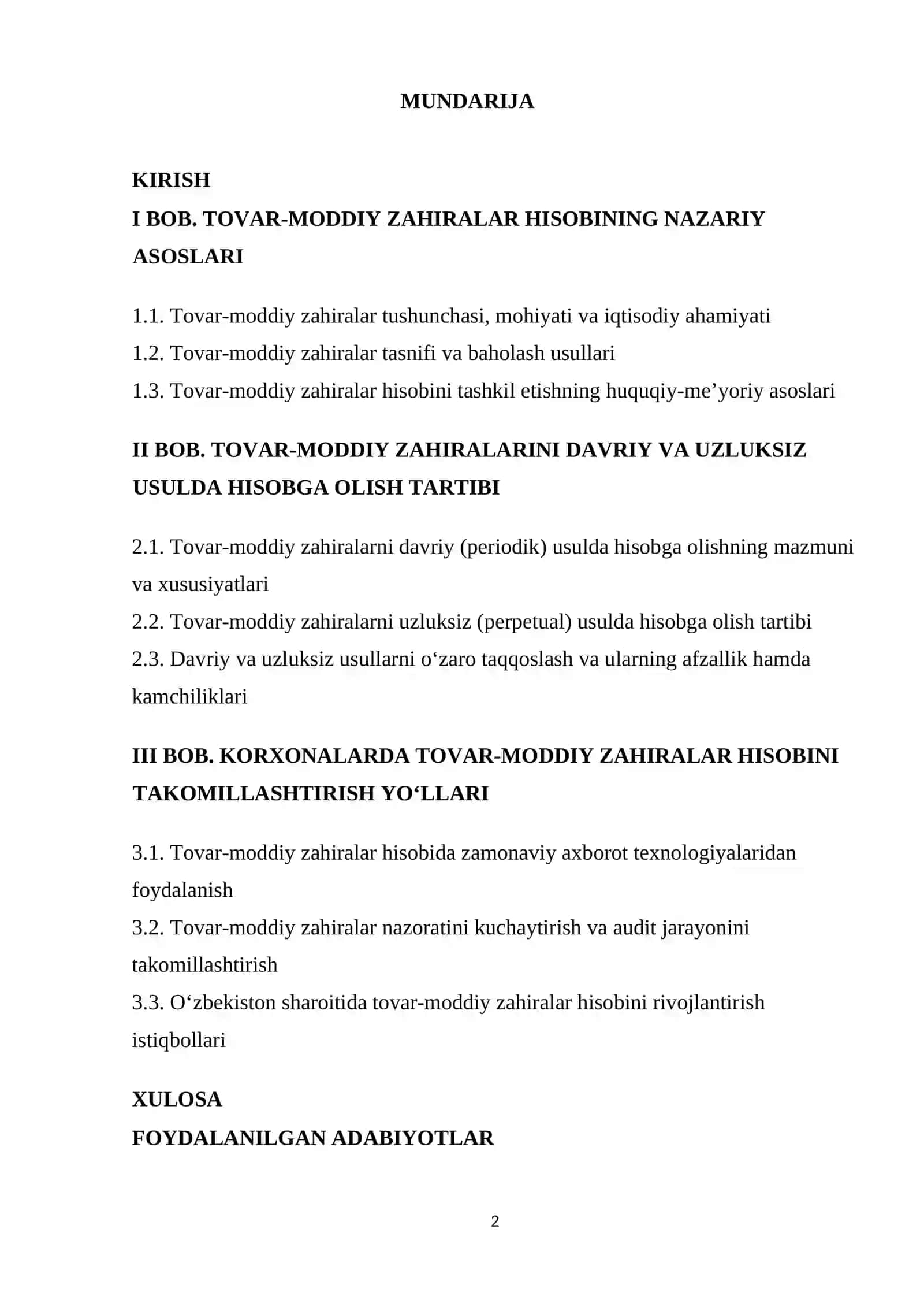 TOVAR-MODDIY ZAHIRALAR HISOBINI TAKOMILLASHTIRISH YO‘LLARI 2