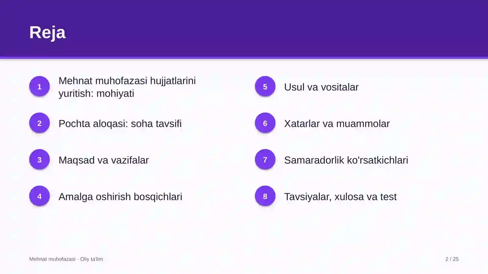 pochta aloqasida mehnat muhofazasi hujjatlarini yuritish 6637 2