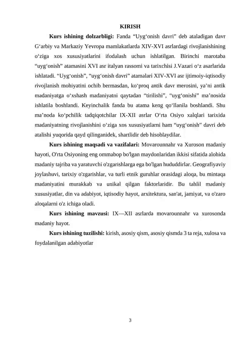 IX—XII ASRLARDA MOVAROUNNAHR VA XUROSONDA MADANIY HAYOT 2