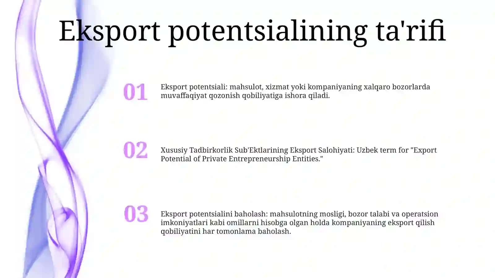 Xususiy Tadbirkorlik Sub'Ektlarining Eksport Salohiyati 2