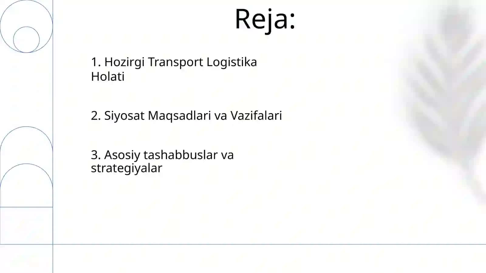 Davlatning transport logistika siyosati 2