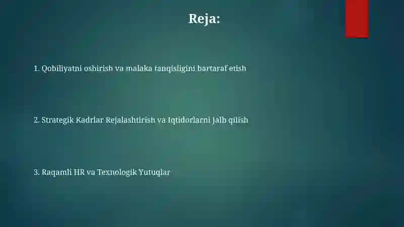Inson resurslarini boshqarish markazlarining rivojlanish tendensiyalari 2