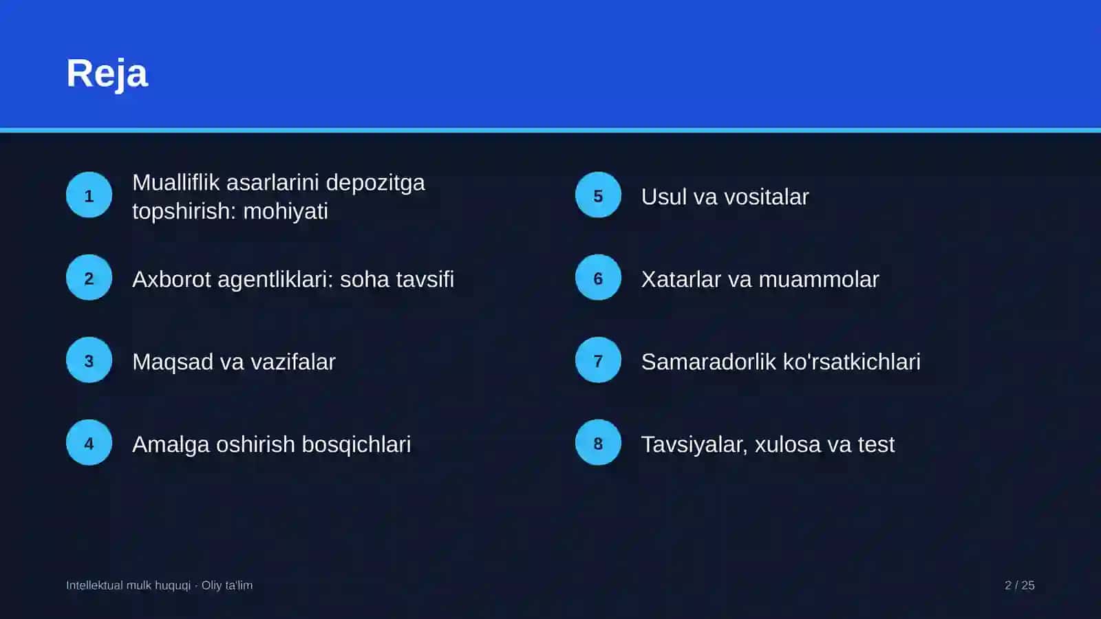 axborot agentliklarida mualliflik huquqi obyektlarini depozitga topshirish 8197 2