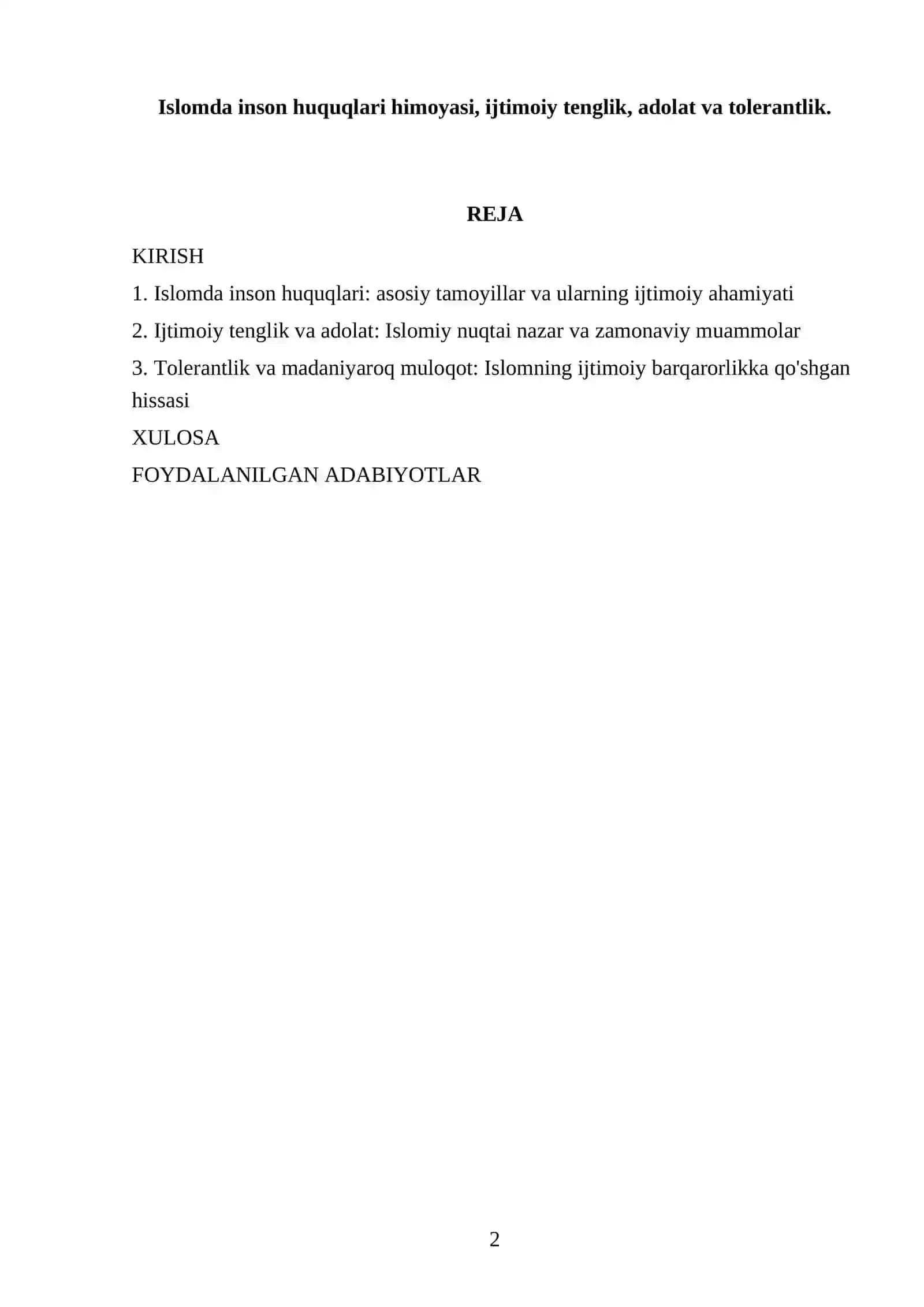 Mashhura Raxmatillayevaning dinshunoslik fani referati 2