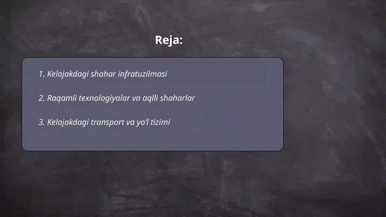 Kelajakdagi shahar infratuzilmasi 2