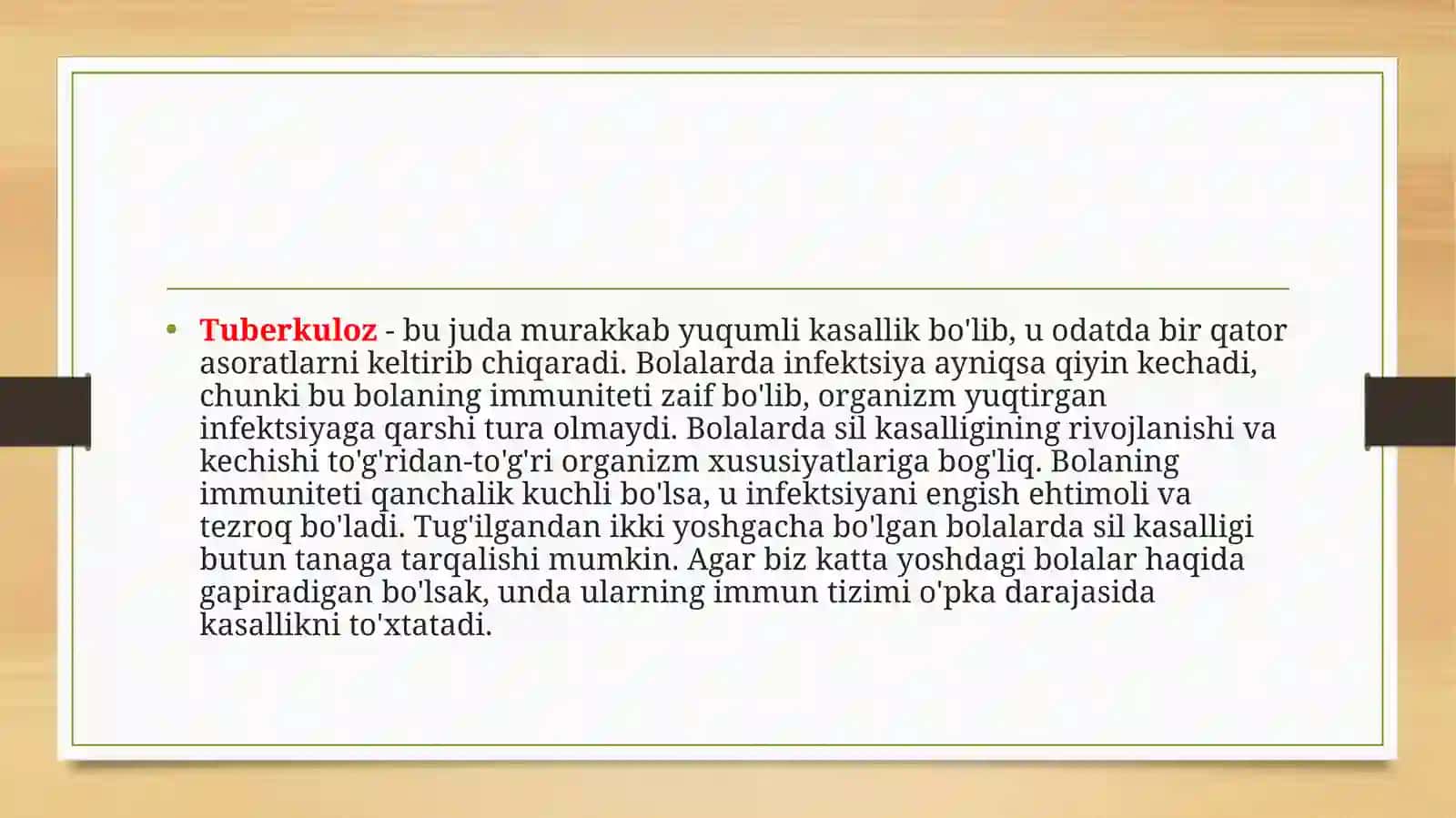 O’pkaning yallig’langan o’chiq tuberkulozi, O’pka tuberkulomasi, klinsikasi, tashxisi, o’ziga hos kesish 2
