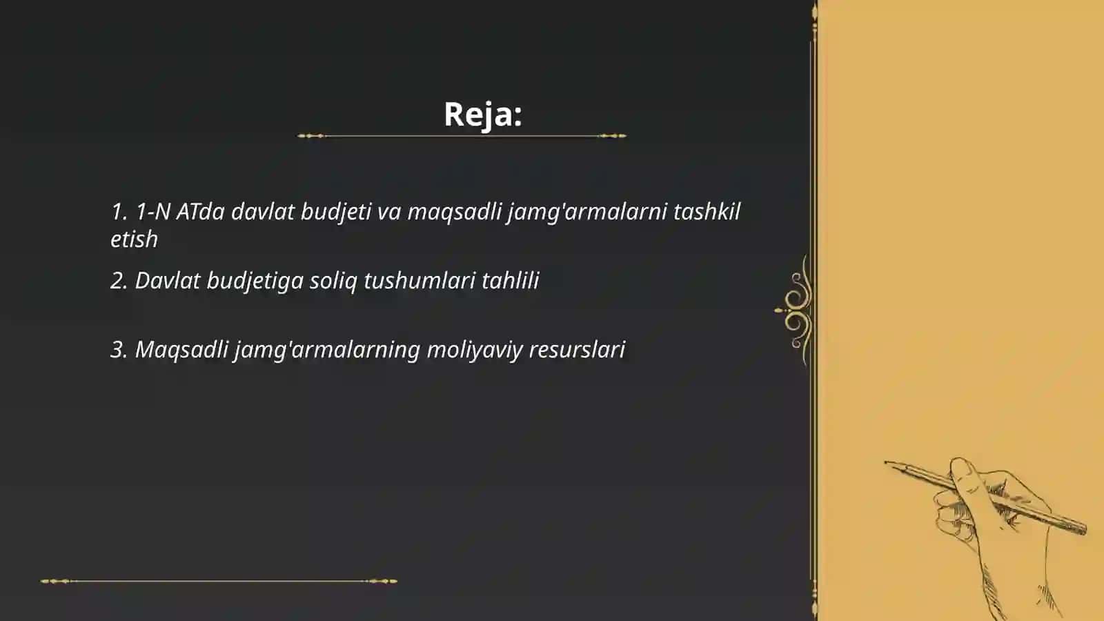 1-N ATda Davlat budjeti va maqsadli jamg'armalar boyicha soliq va tolovlarning tushumini tahlil qilish 2