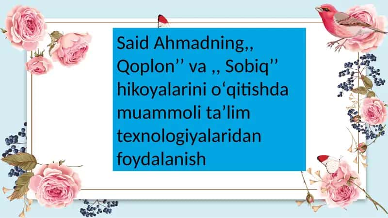Adabiyot o'qitish metodi 2