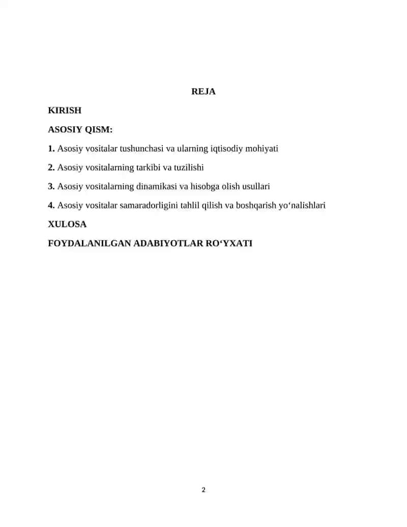ASOSIY VOSITALARNING TARKIBI, TUZILISHI VA DINAMIKASI TAHLILI 2