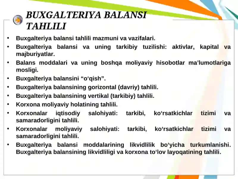 BUXGALTERIYA BALANSI TAHLILI 2