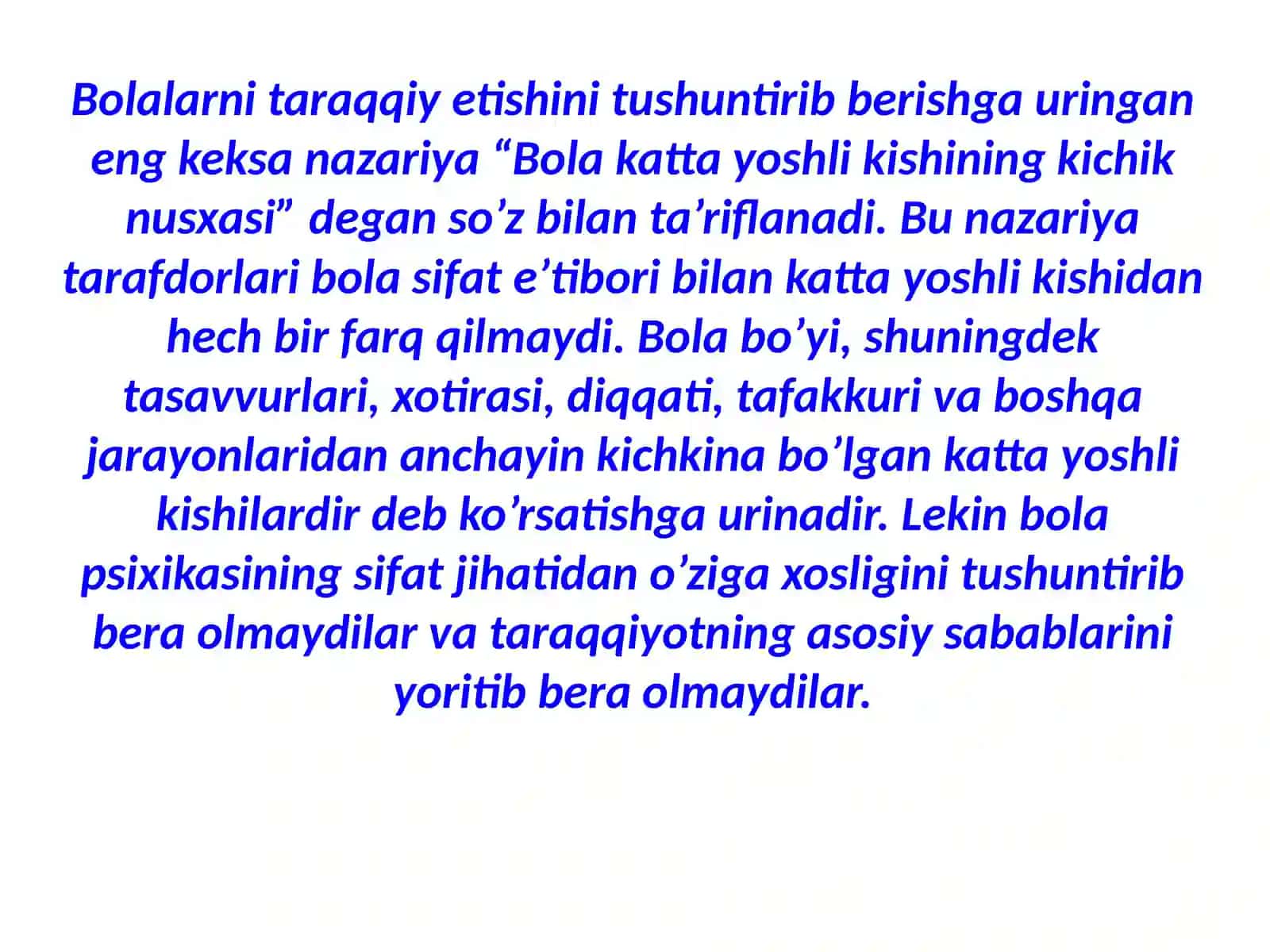 Bolalarni taraqqiy etishini tushuntirib berish 2