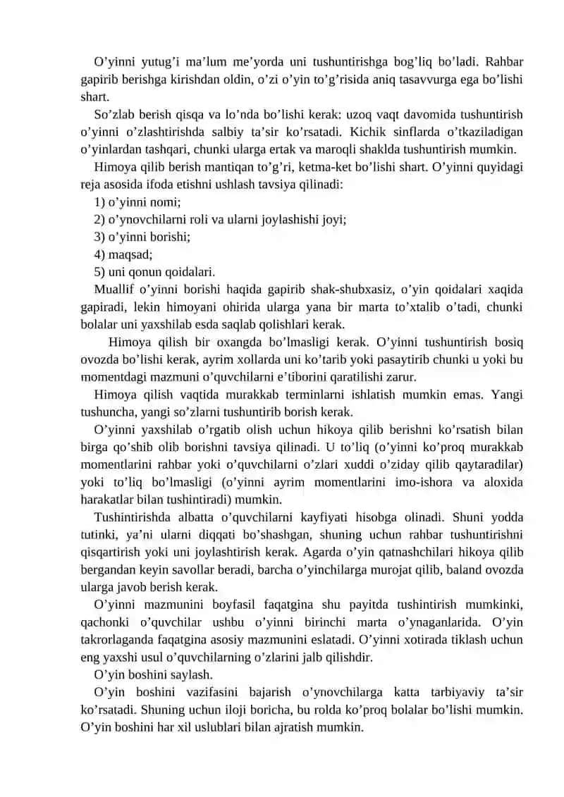 Harakatli o'yinlarni tashkil qilish va o'tkazish 2