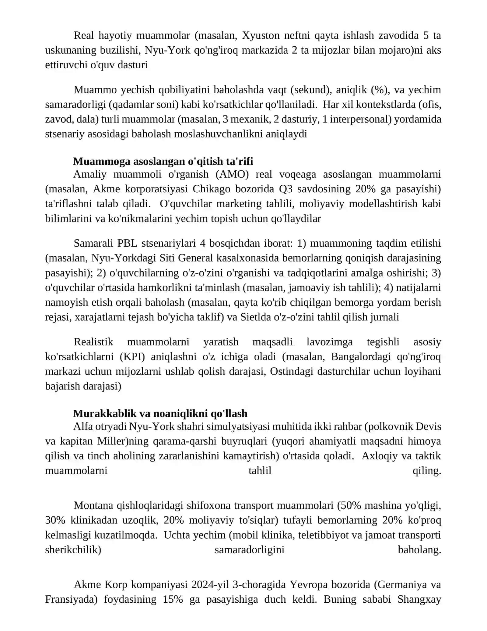 Mashgʻulotda muommoli vaziyat yaratish metodi 2
