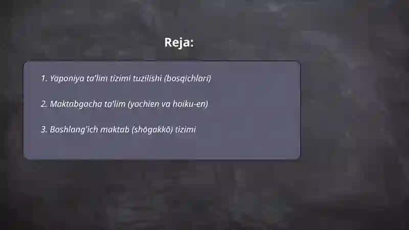 Yaponiya ta'lim tizimi 2