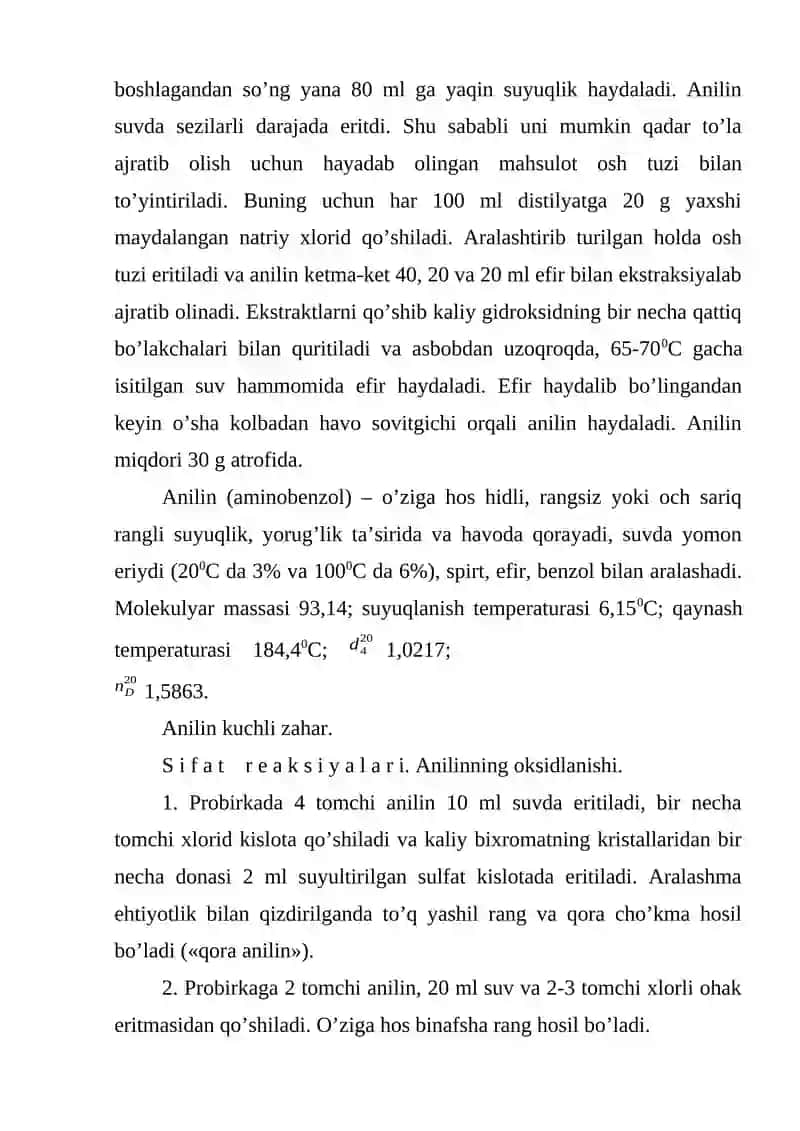 P- NITRO ANILIN SINTEZI 2