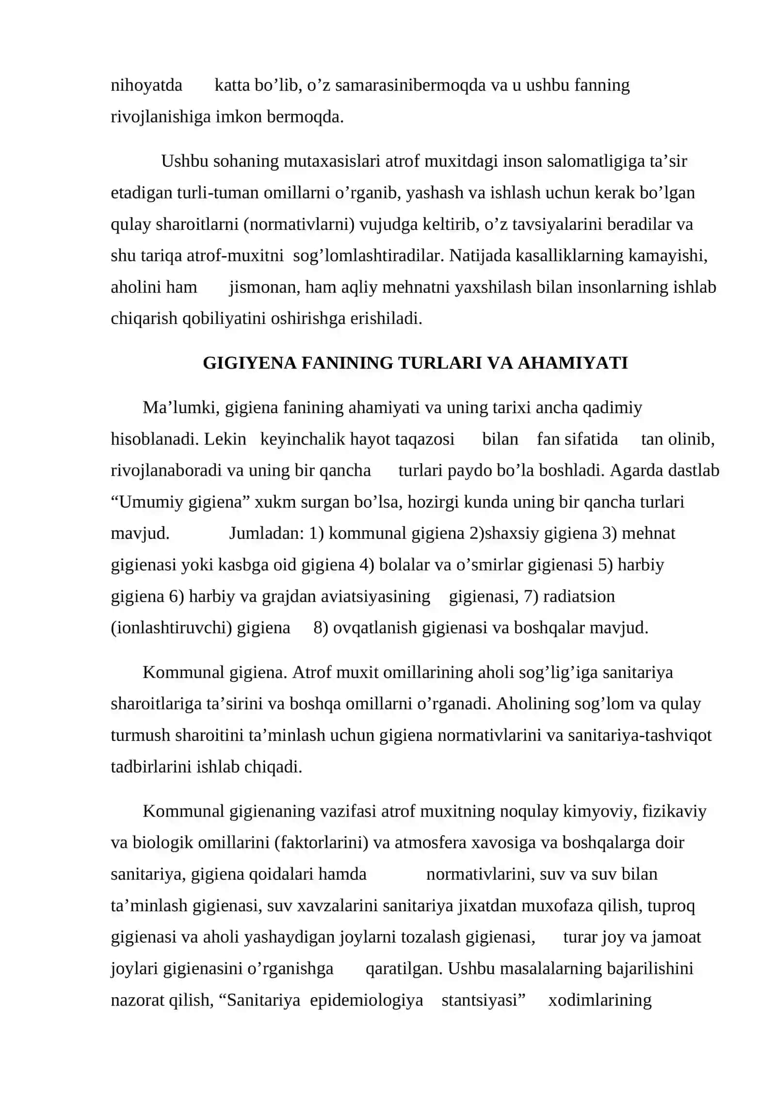 Gigiyena, uning ekologik va valeologik ahamiyati 2