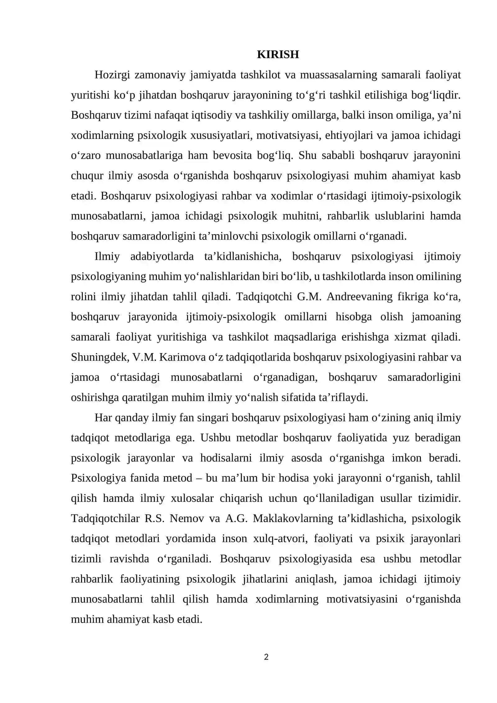 BOSHQARUV PSIXOLOGIYASI FANINING METODLARI 2