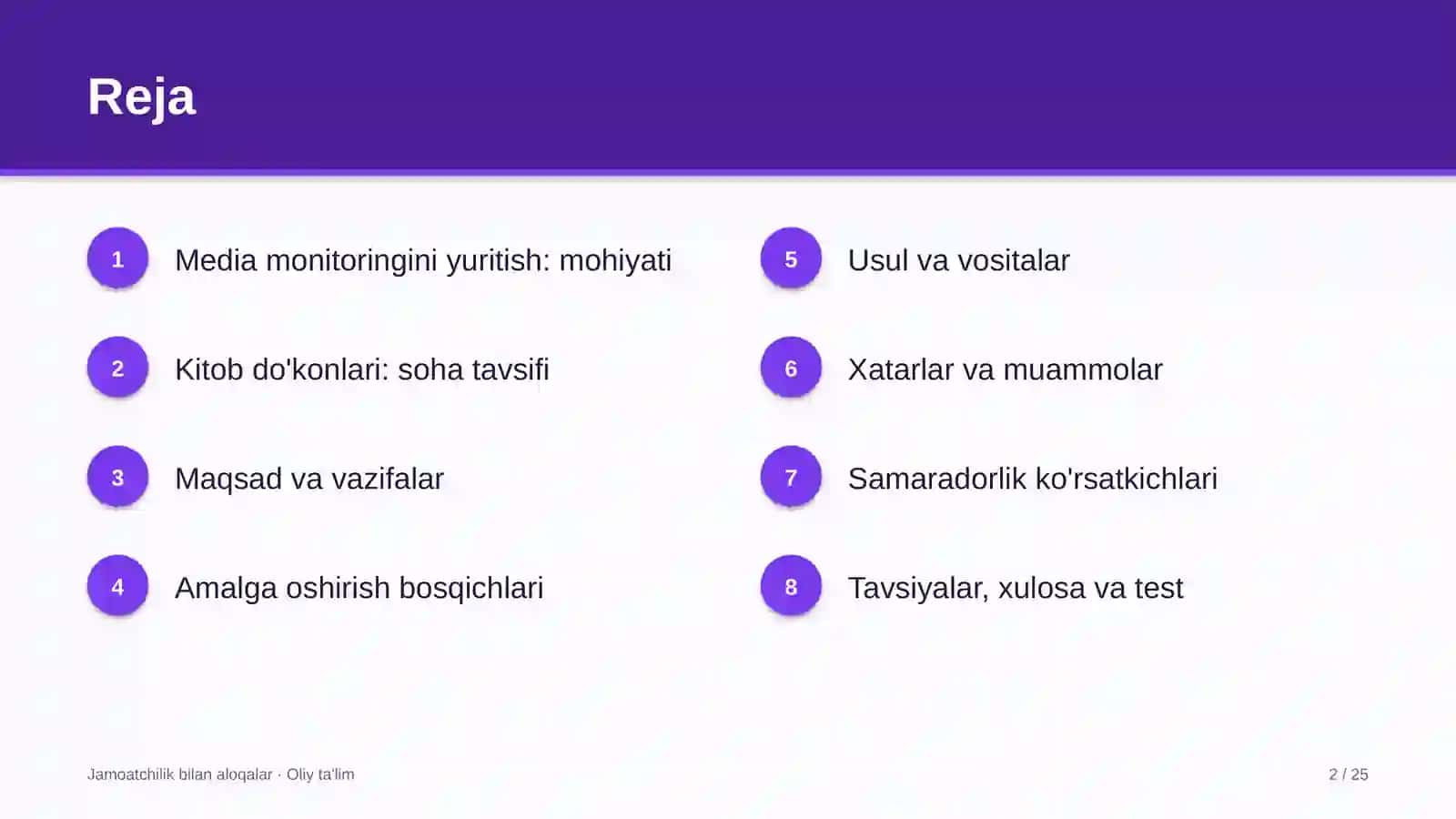 Kitob do'konlarida media monitoringini yuritish 2