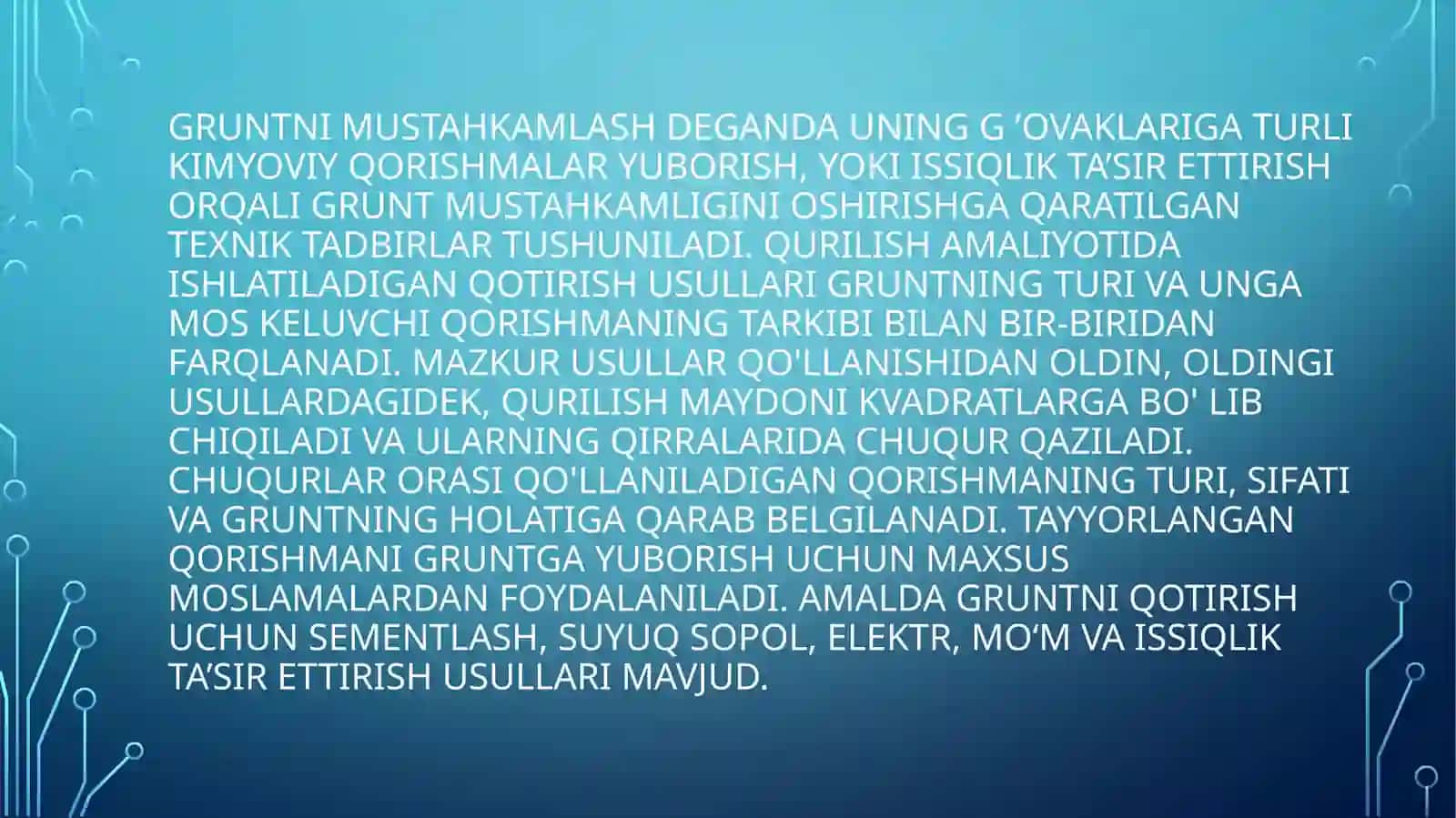 Suvga to`yingan gruntlarni sun`iy mustahkamlash usullari 2