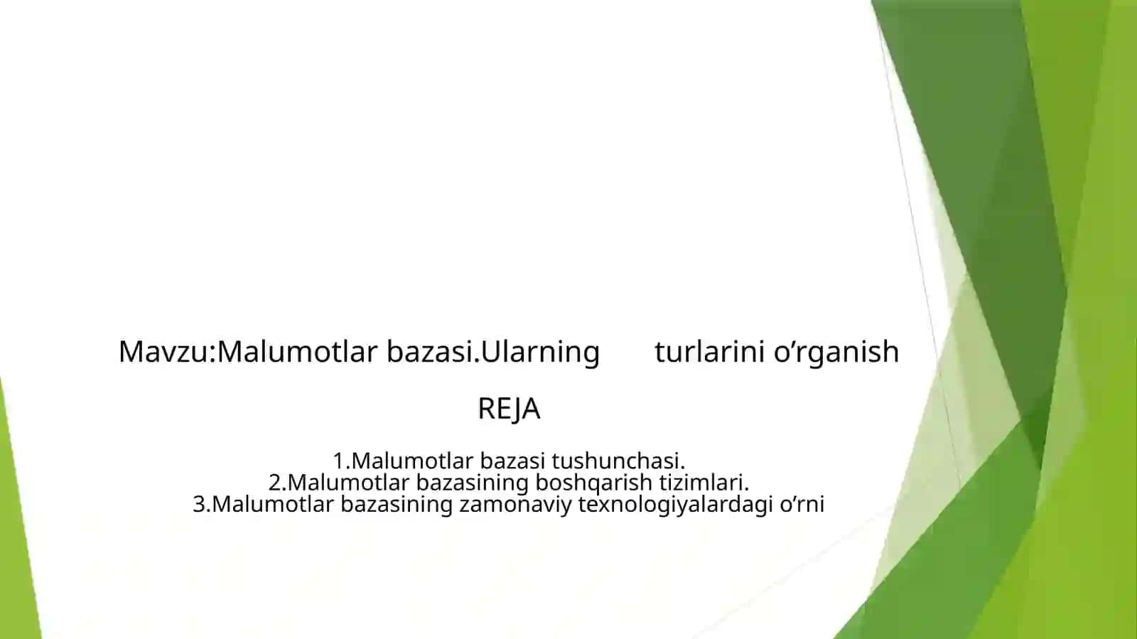 Malumotlar bazasi 2