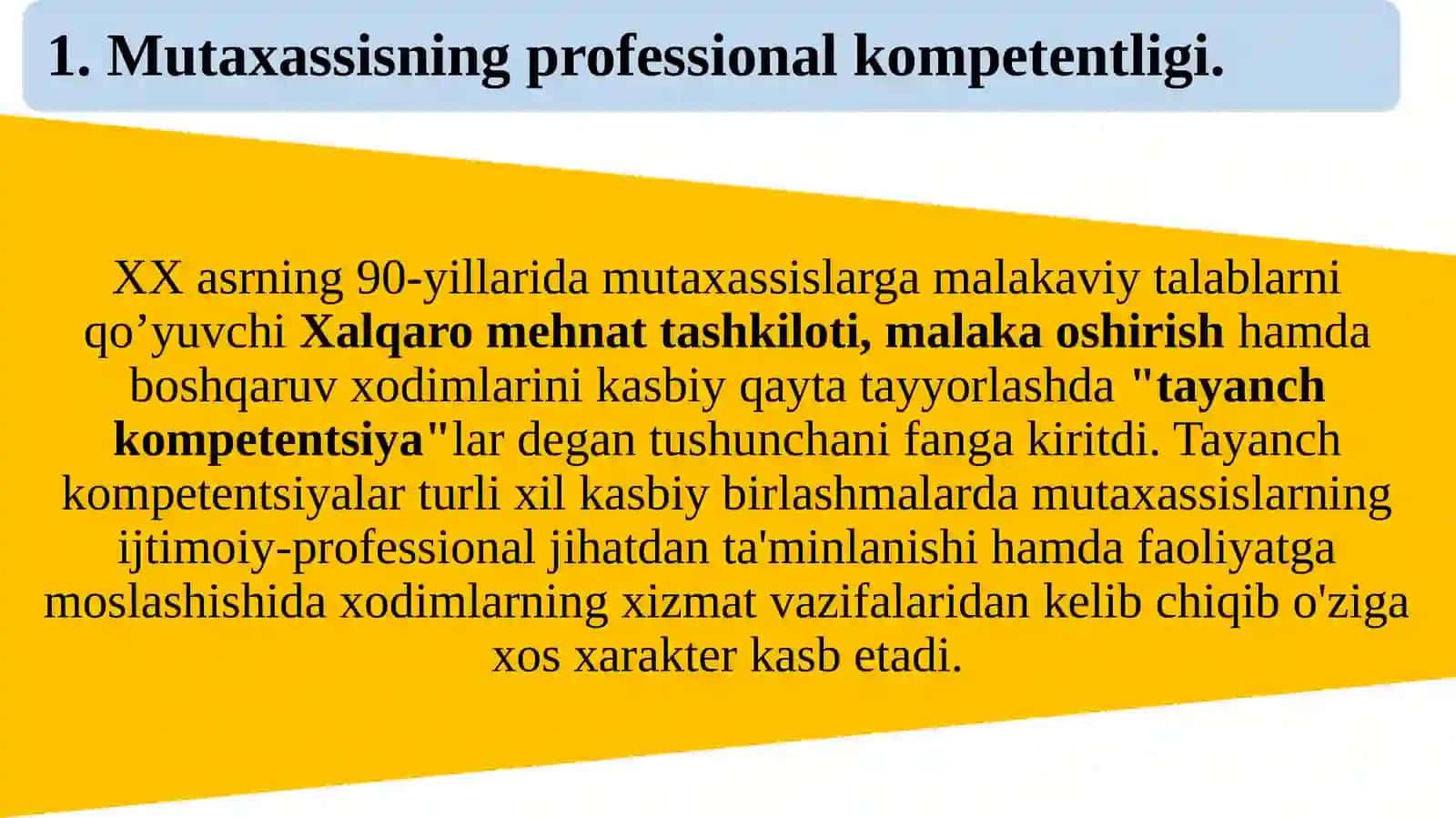 Mutaxassisning professional kompetentligi 2
