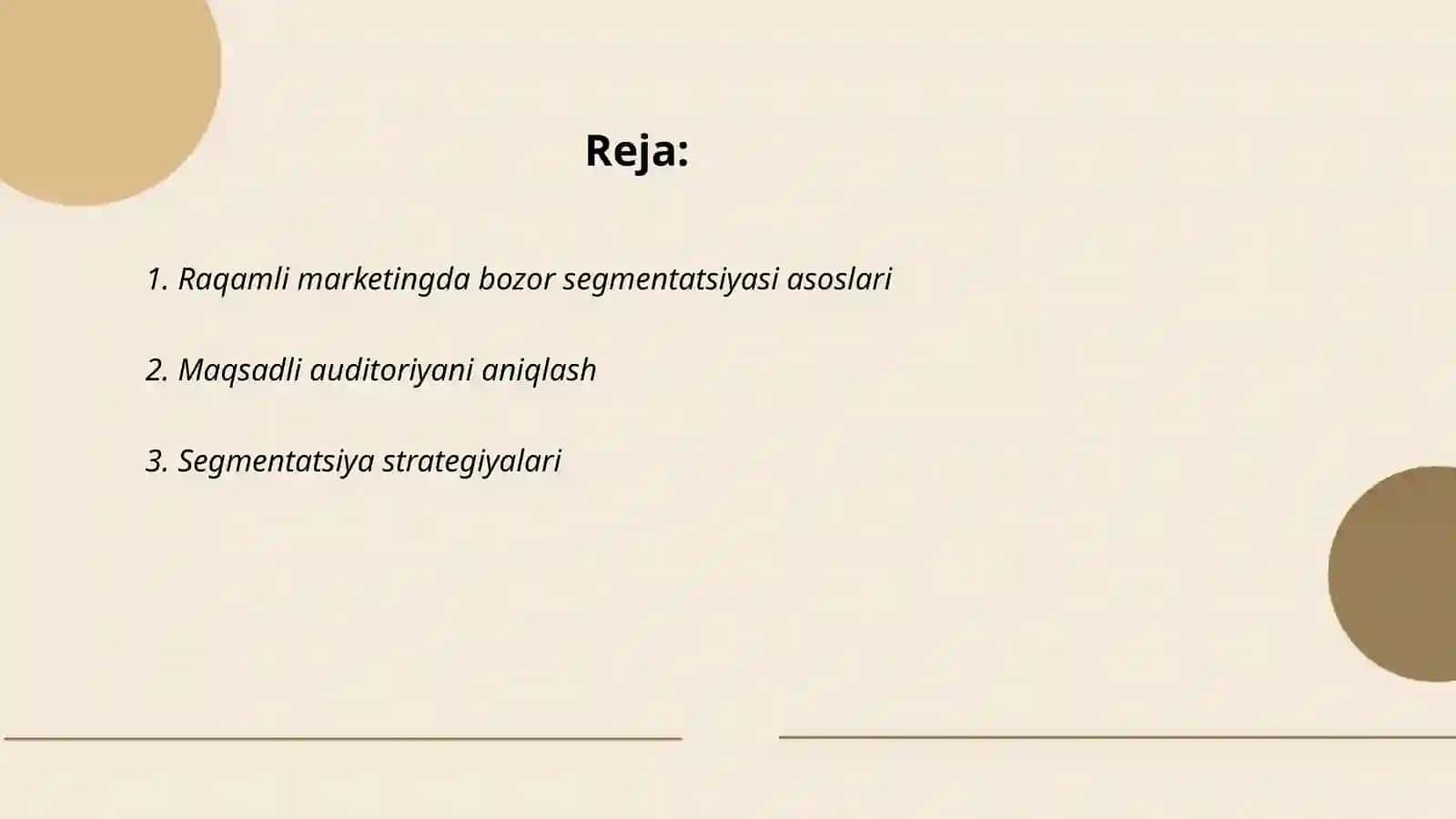 Raqamli marketingda Bozor segmentatsiyasi va mahsulotni joylashtirish 2