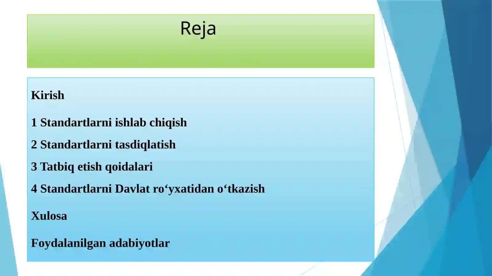 Standartlarniishlabchiqish, tasdiqlatish, vatatbiqetish qoidalari va standartlarni davlat roʻyxatidan oʻtkazish 2